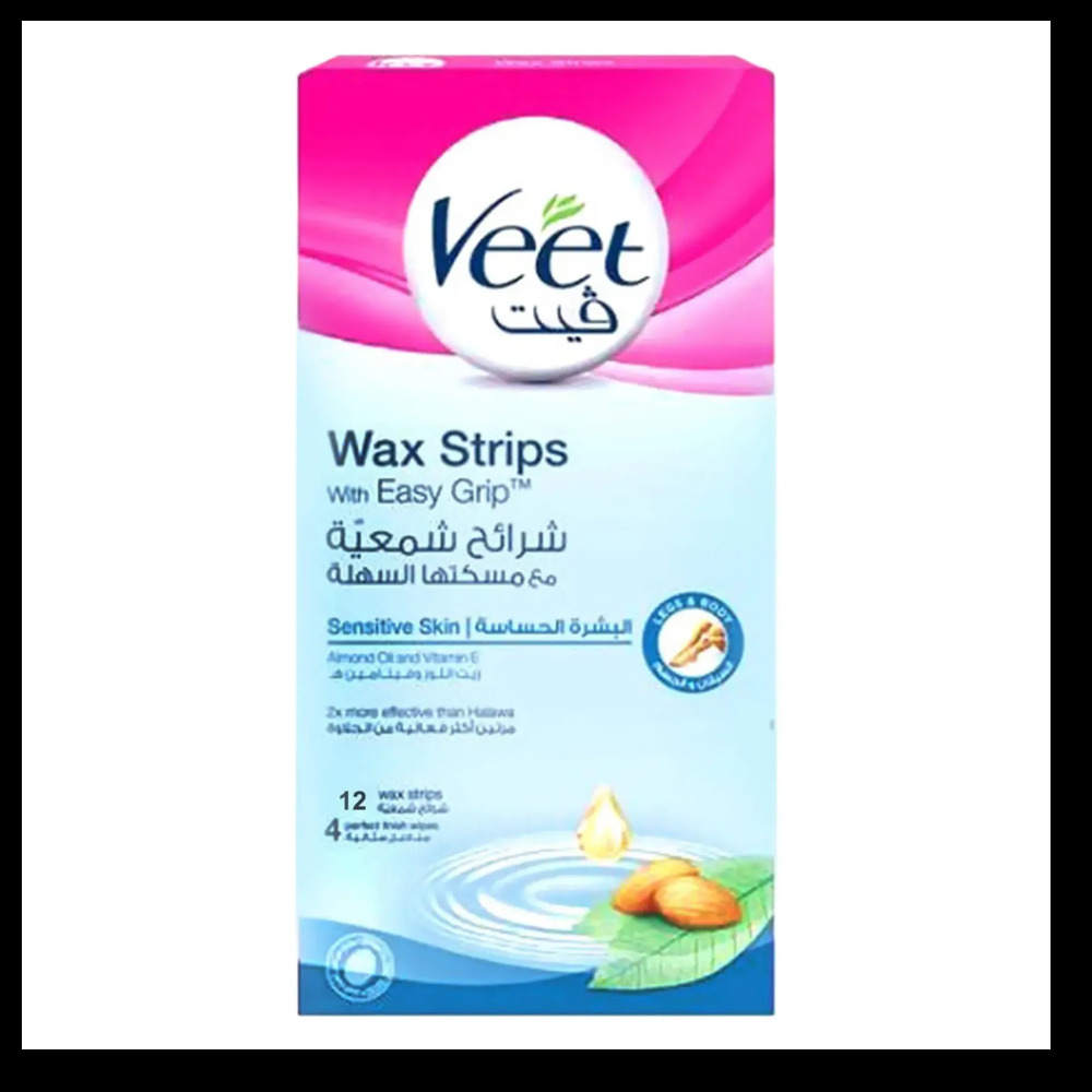 Veet wax strips for sensitive skin, 12 pieces