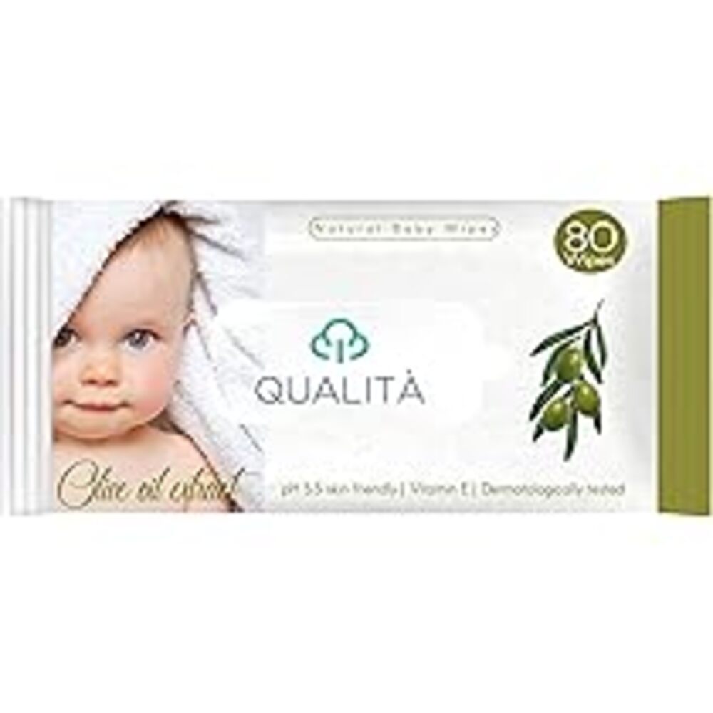 QUALITA OLIVE OIL BABY WIPES 80PIC